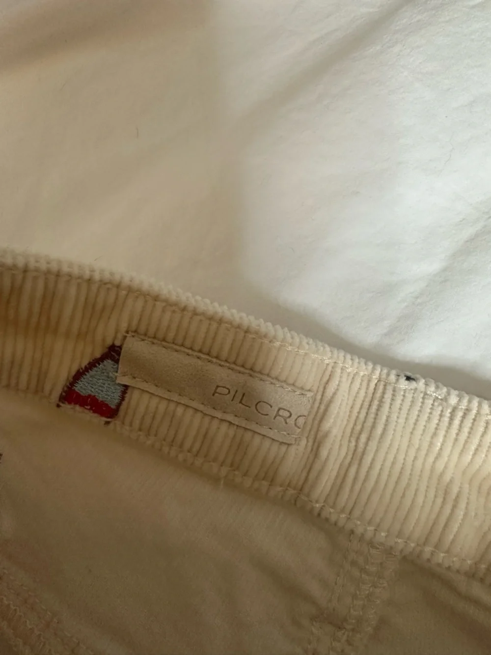 Pilcro Cream Corduroy Embroidered Flare Pants - Picture 5 of 10
